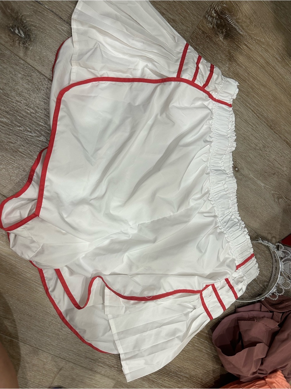 FP Movement by Free People White Athletic Shorts with Red Piping